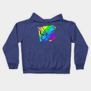 Rainbow butterfly Art Kids Hoodie